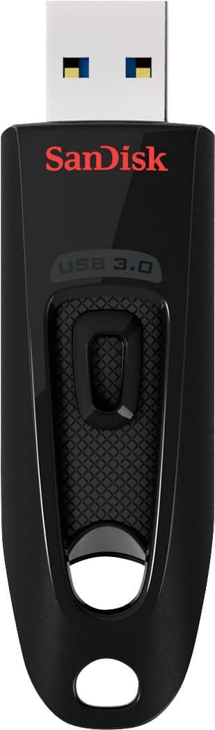 Front. SanDisk - Ultra 32GB USB 3.0 Flash Drive - Black.