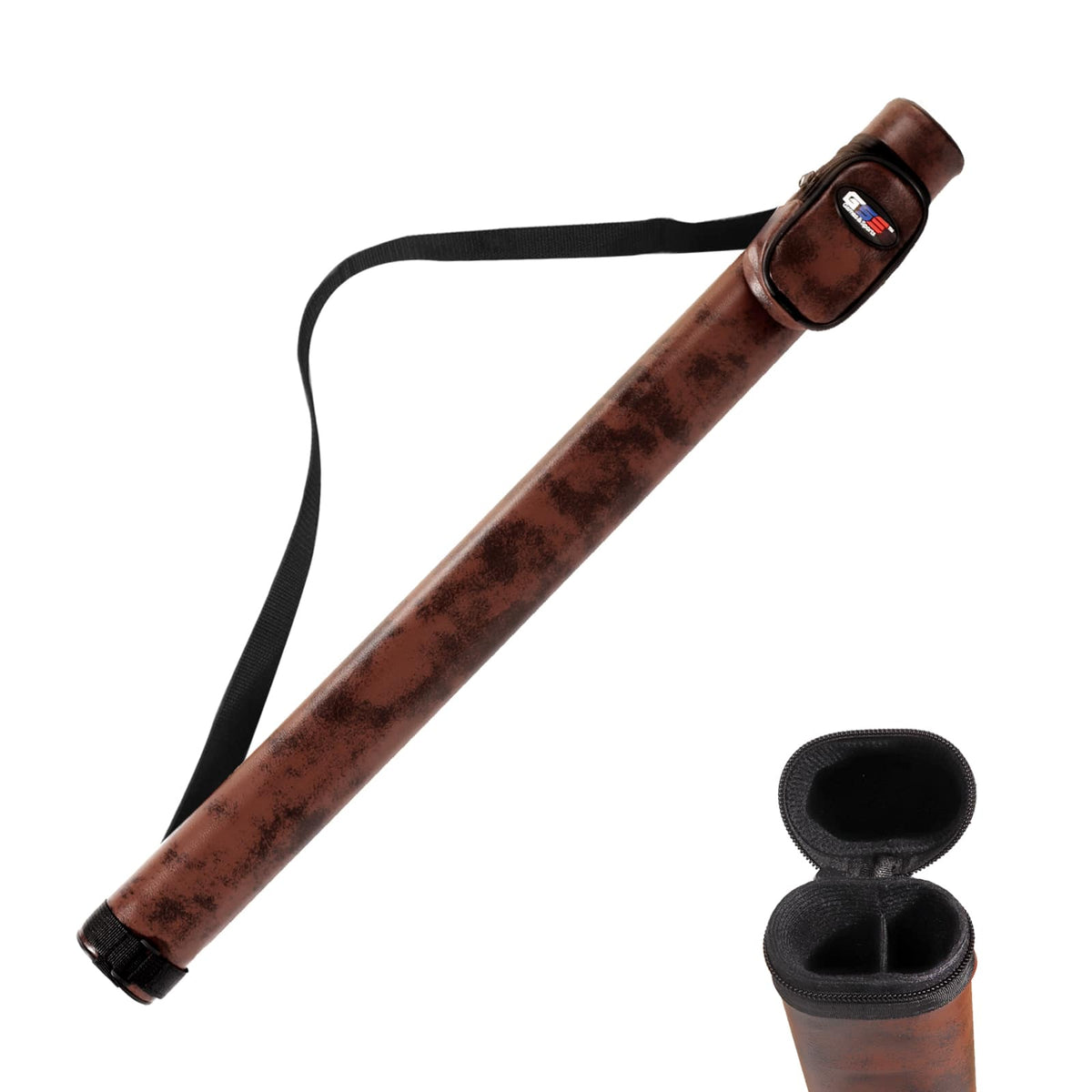 GSE Games & Sports Expert - 1x1 Hard Billiard Pool Cue Stick Carrying Case, Billiard Cue Case, Billiard Accessories - Brown