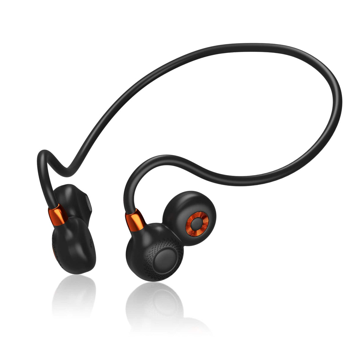 Ortizan - 2026 Open Ear Bluetooth Headphones, 5.4, IPX7 Waterproof, Deep Bass Earphones for Running Gym Workout - Black