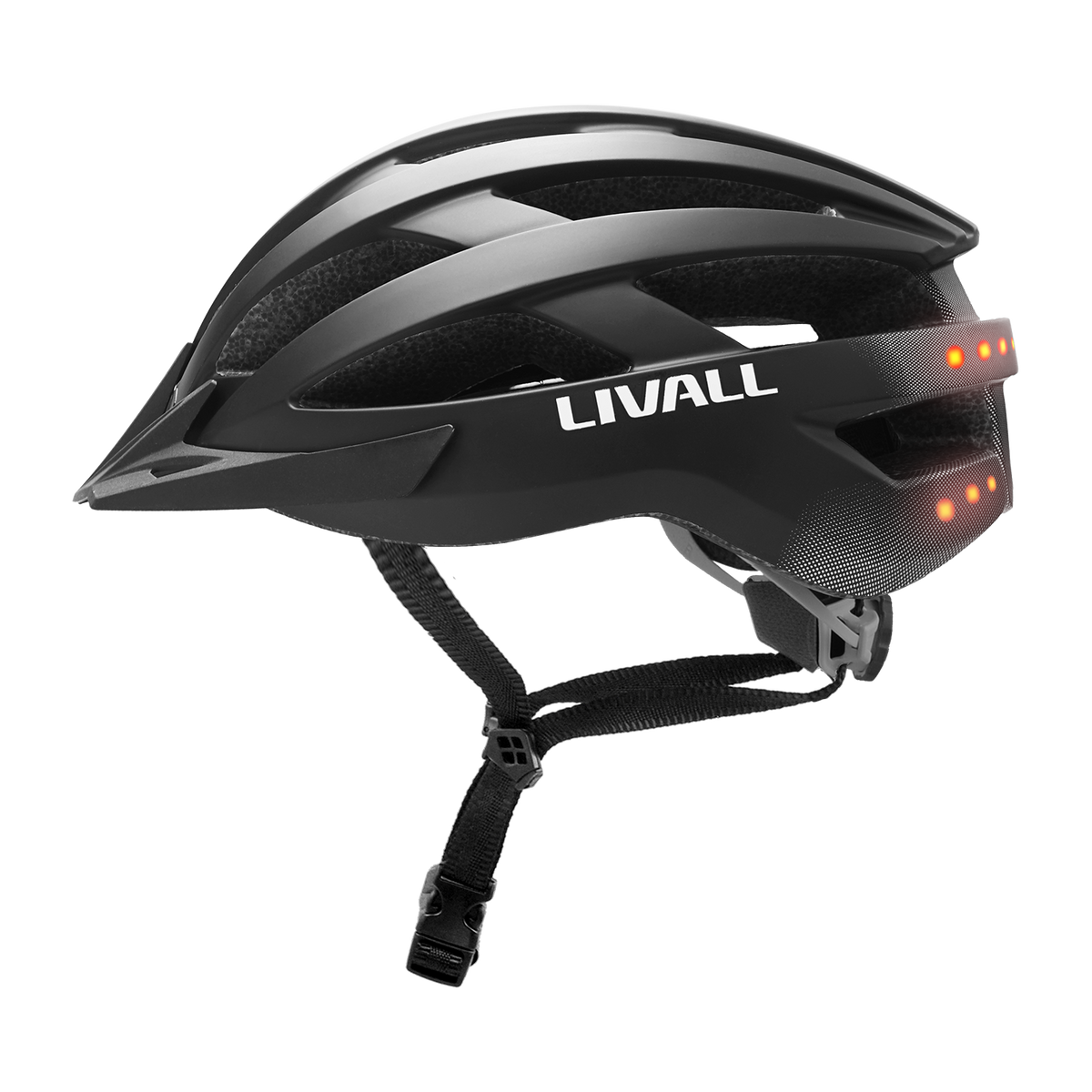 LIVALL - MT1 Neo Smart Helmet with Bluetooth Speakers, Smart Lighting & Fall Detection with SOS Alert - Medium - Black