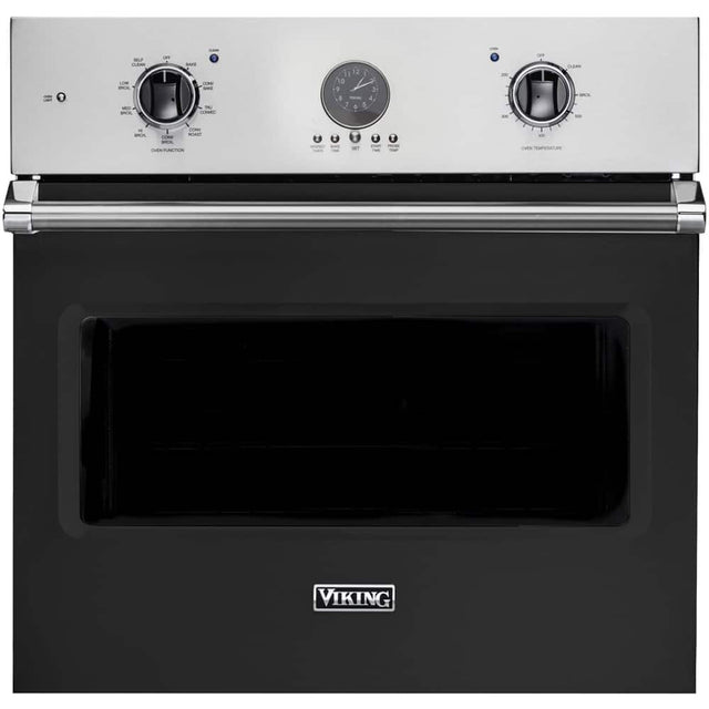 Front. Viking - Professional 5 Series 30" Built-In Single Electric Convection Oven - Cast Black.