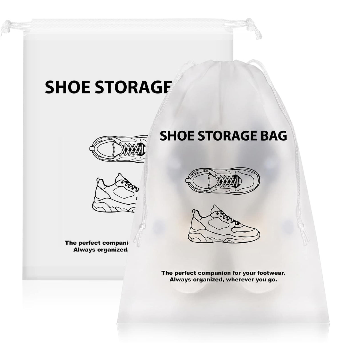 Fosmon - Packing Cubes Shoe Bags for Travel, Travel Shoe Bags for Packing in Suitcase, Travel Shoe Bags for Storage, Shoe Bag - White