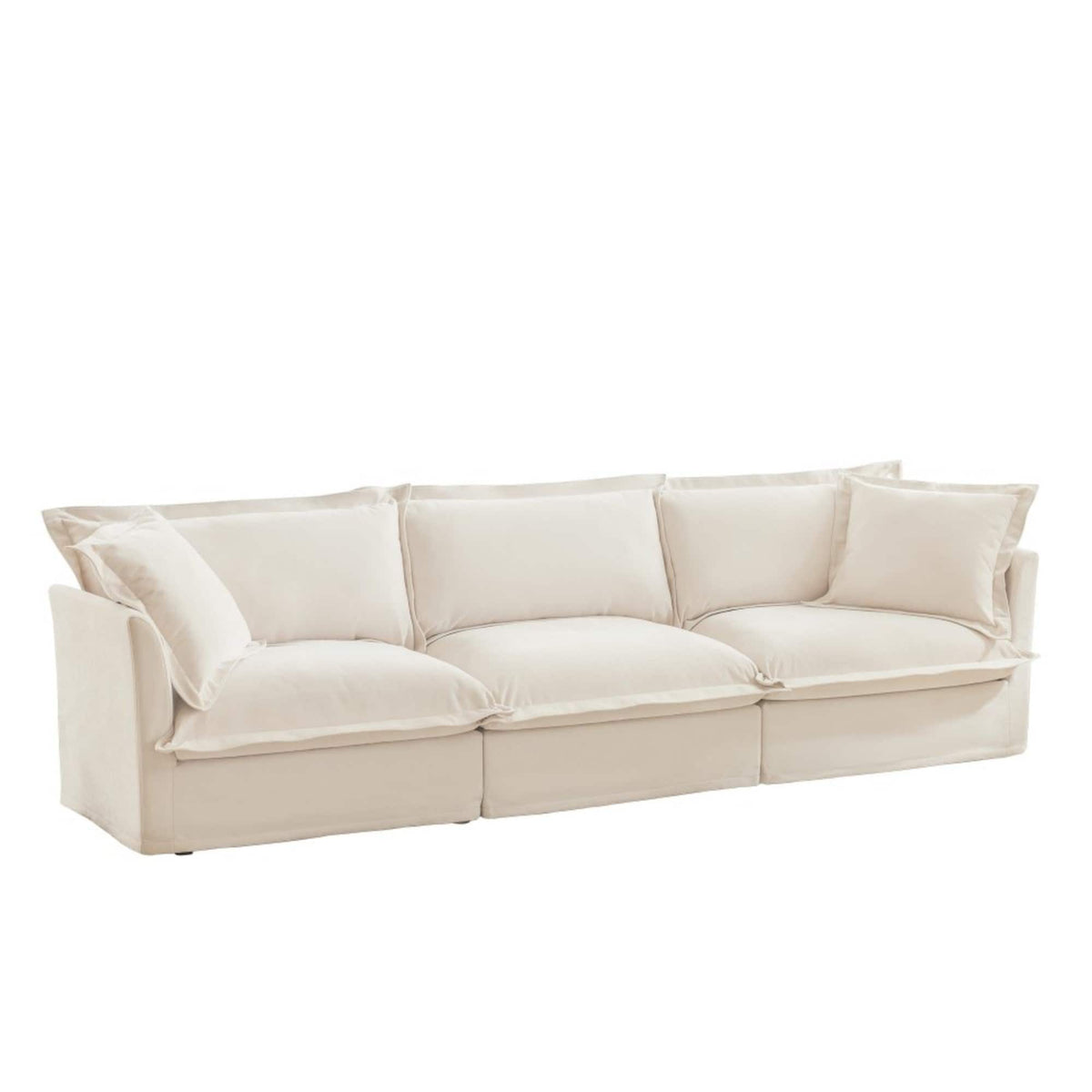 Boyel Living - Chenille Slipcovered 3 Seater Deep Seat Sofa - Cream
