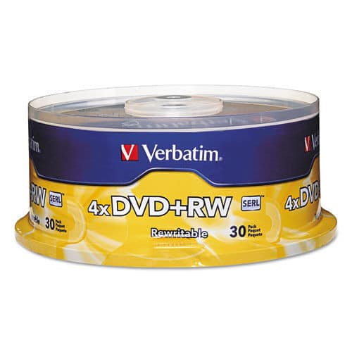 Verbatim  
4x DVD+RW SERL  
Rewritable  
30 Pack  
4x DVD