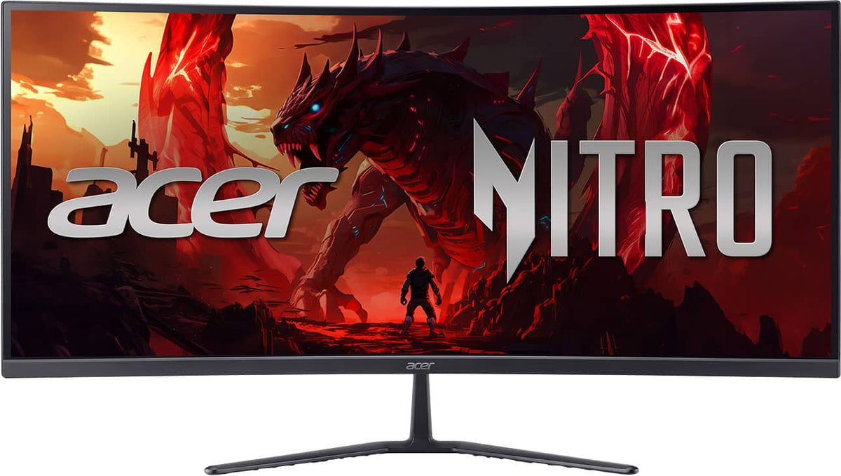 Acer - Nitro ED340CUR Gaming 34” 1500R 21:9 Curved QHD 200Hz 1ms FreeSync Premium Gaming Monitor with HDR10 (DisplayPort, HDMI) - Black