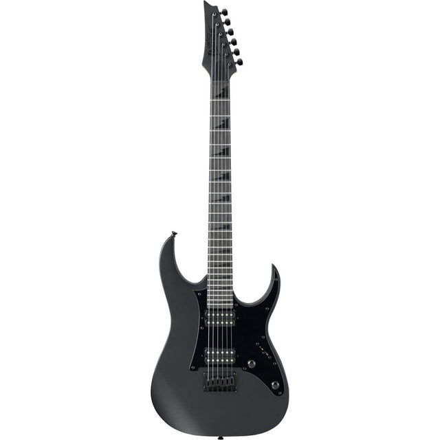 Front. Ibanez - Ibanez GRGR131EX Gio RG Electric Guitar, Black Flat.