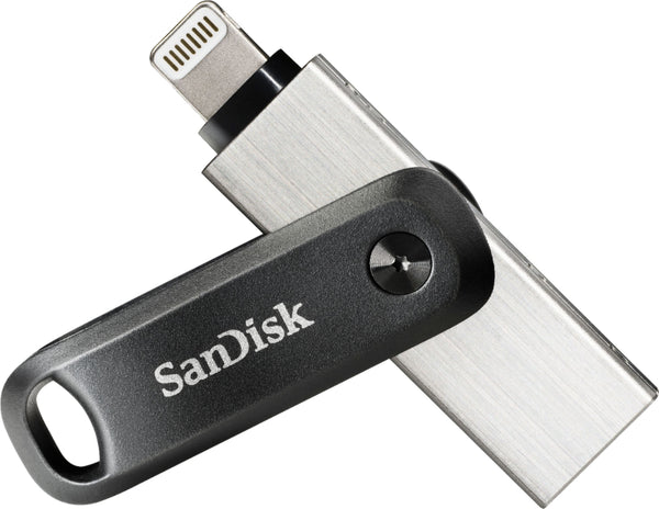 SANDISK - iXpand Flash Drive Go 256GB USB-A 3.0 to Apple Lightning for iPhone & iPad - Black / Silver