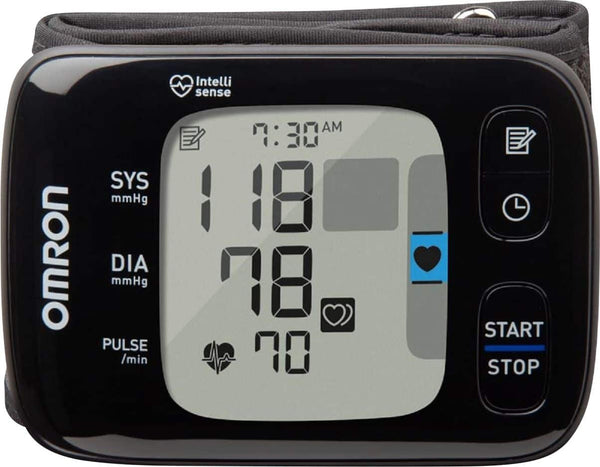 Omron - 7 Series - Wireless Wrist Blood Pressure Monitor - Black/Gray