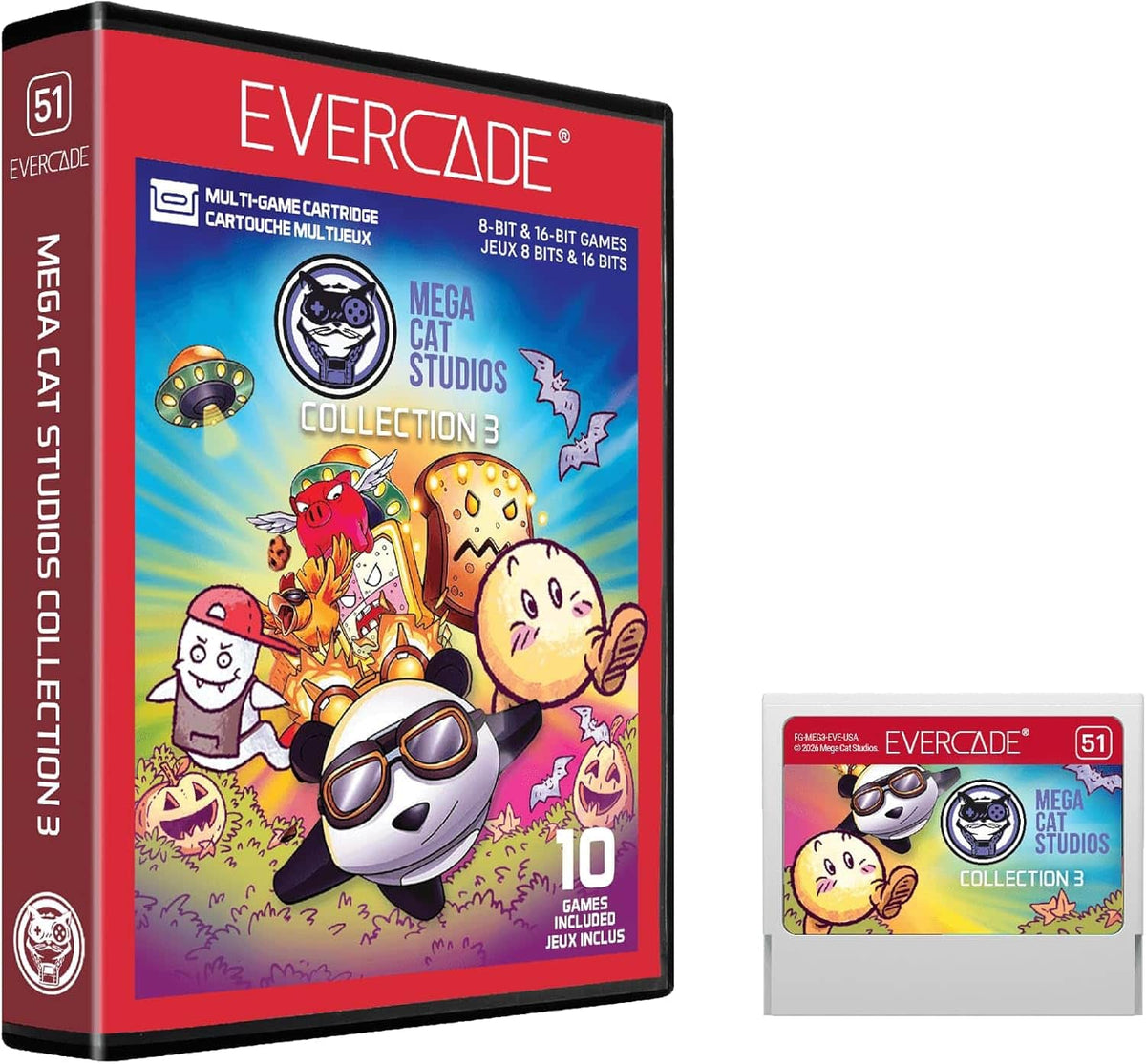 Evercade Cartridge Mega Cat Collection 3, 10 New Games - Evercade