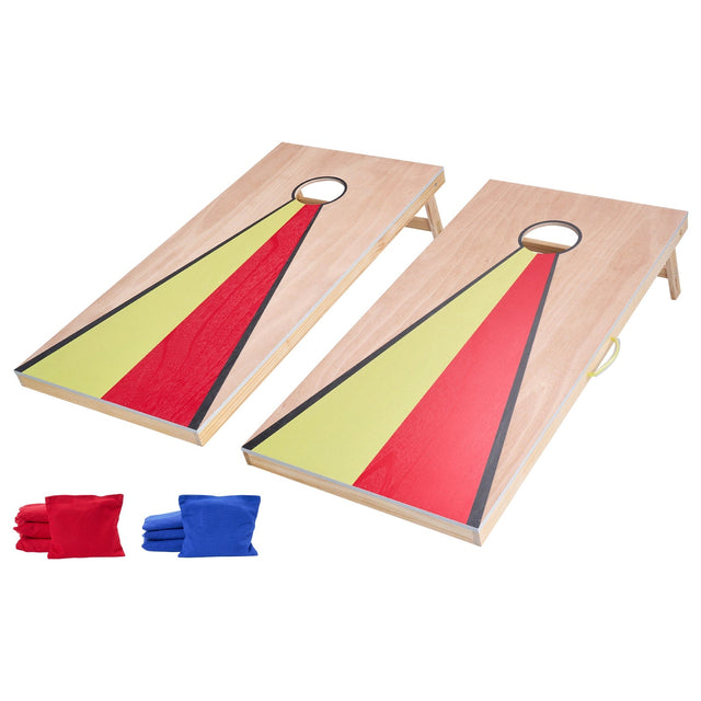 Front. VEVOR - Cornhole Set, 4x2 ft Corn Hole Game Boards, Solid Wood Portable Toss Board, Indoor and Outdoor Cornhole Play - Wood.