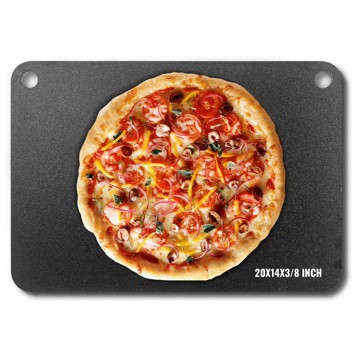 VEVOR - Pizza Steel, 20" x 14" x 3/8" Pizza Steel Plate for Oven, Pre-Seasoned Carbon Steel Pizza Baking Stone - Black