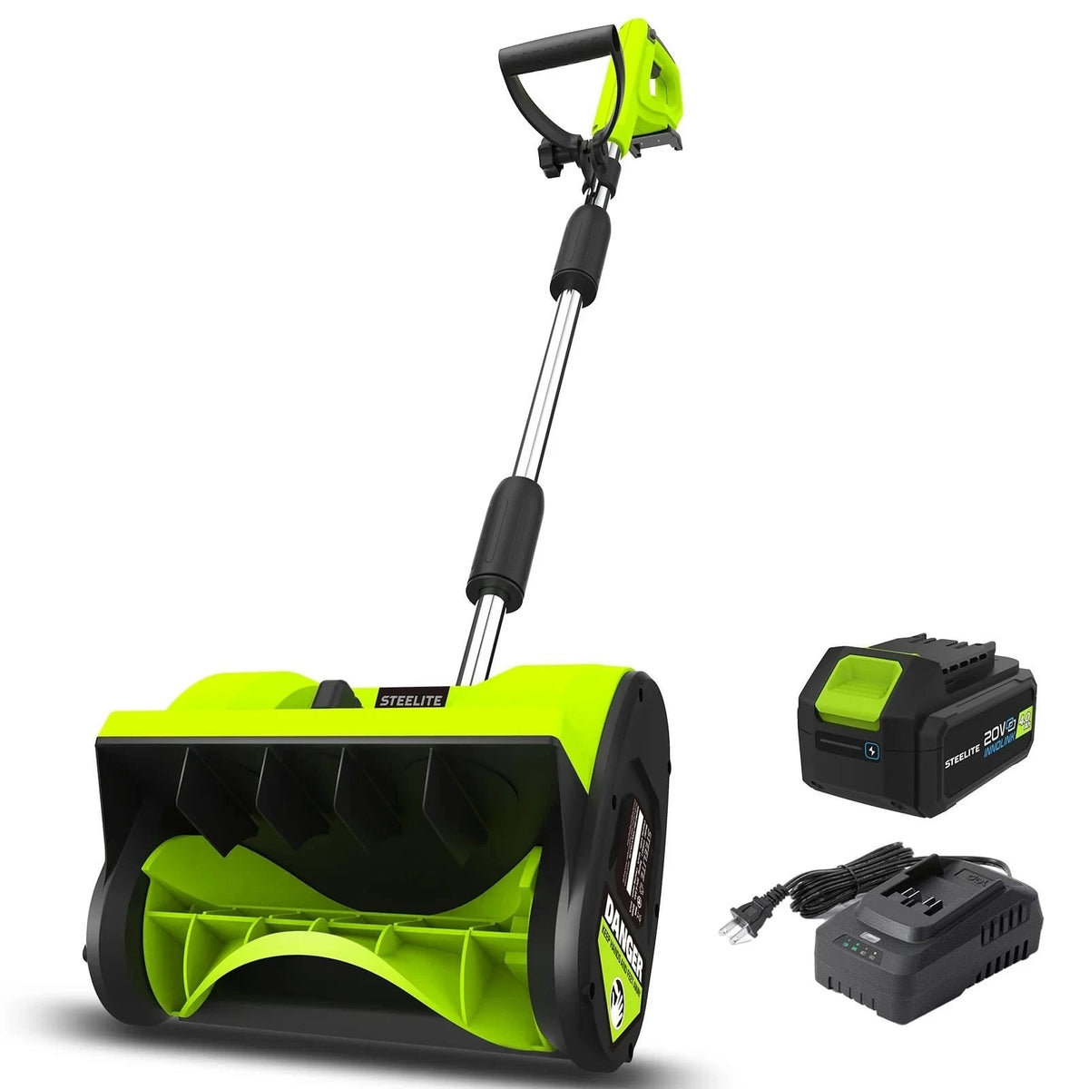 Steelite - 21V Battery Powered  12 Inch Cordless Snow Shovel with Brushless Motor 4.0-Ah Battery and Charger Included
