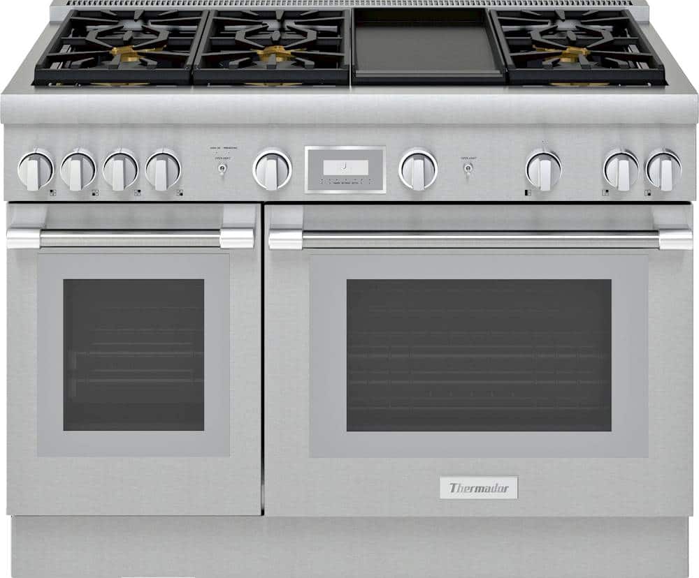 Thermador - Pro Harmony 48 in. Wide 6.6 Cu. Ft. Freestanding Double Oven Gas Convection Range with 6 Burners - Stainless Steel