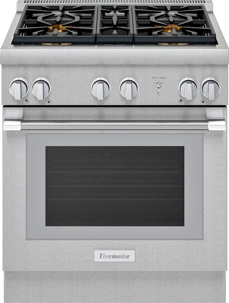 Thermador - Pro Harmony 30 in. Wide 4.4 Cu. Ft. Freestanding Gas Convection Range with Manual cleaning and 4 Burners - Stainless Steel