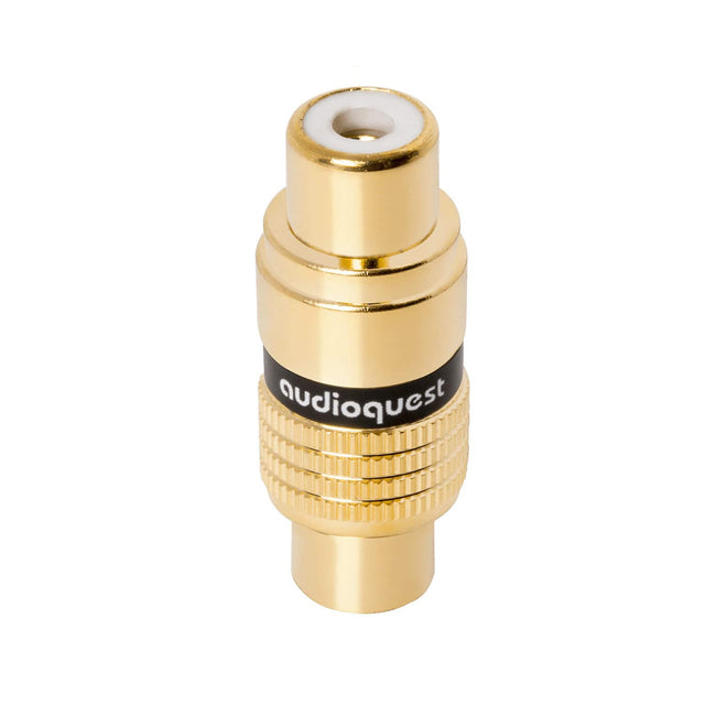 Front. AudioQuest - AudioQuest RCA <> RCA Coupler - Female RCA > Female RCA - Gold.