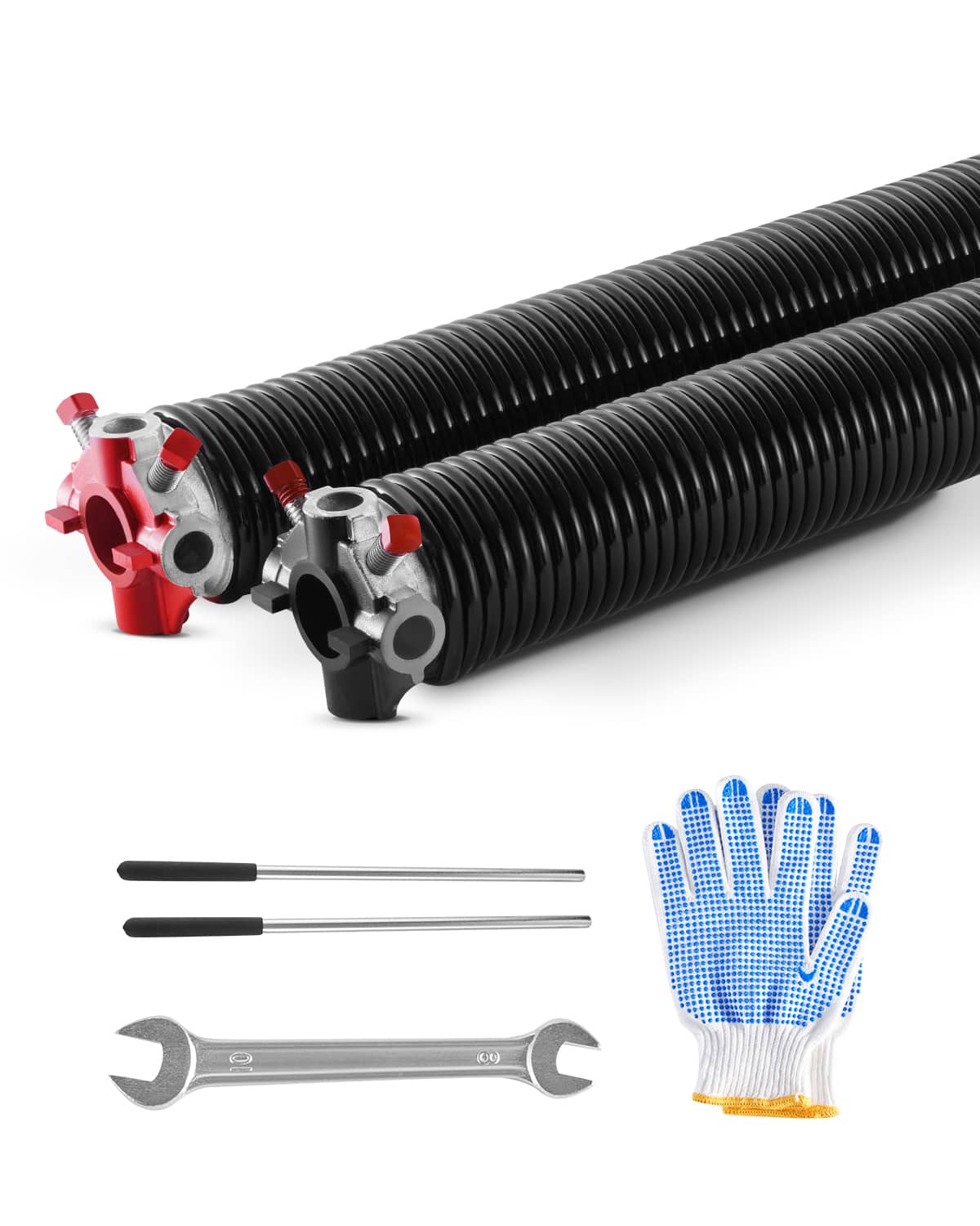 VEVOR - Garage Door Torsion Springs, Pair of 0.25 x 2 x 32 in, 16000 Cycles, Electrophoresis Coated for Replacement - Black