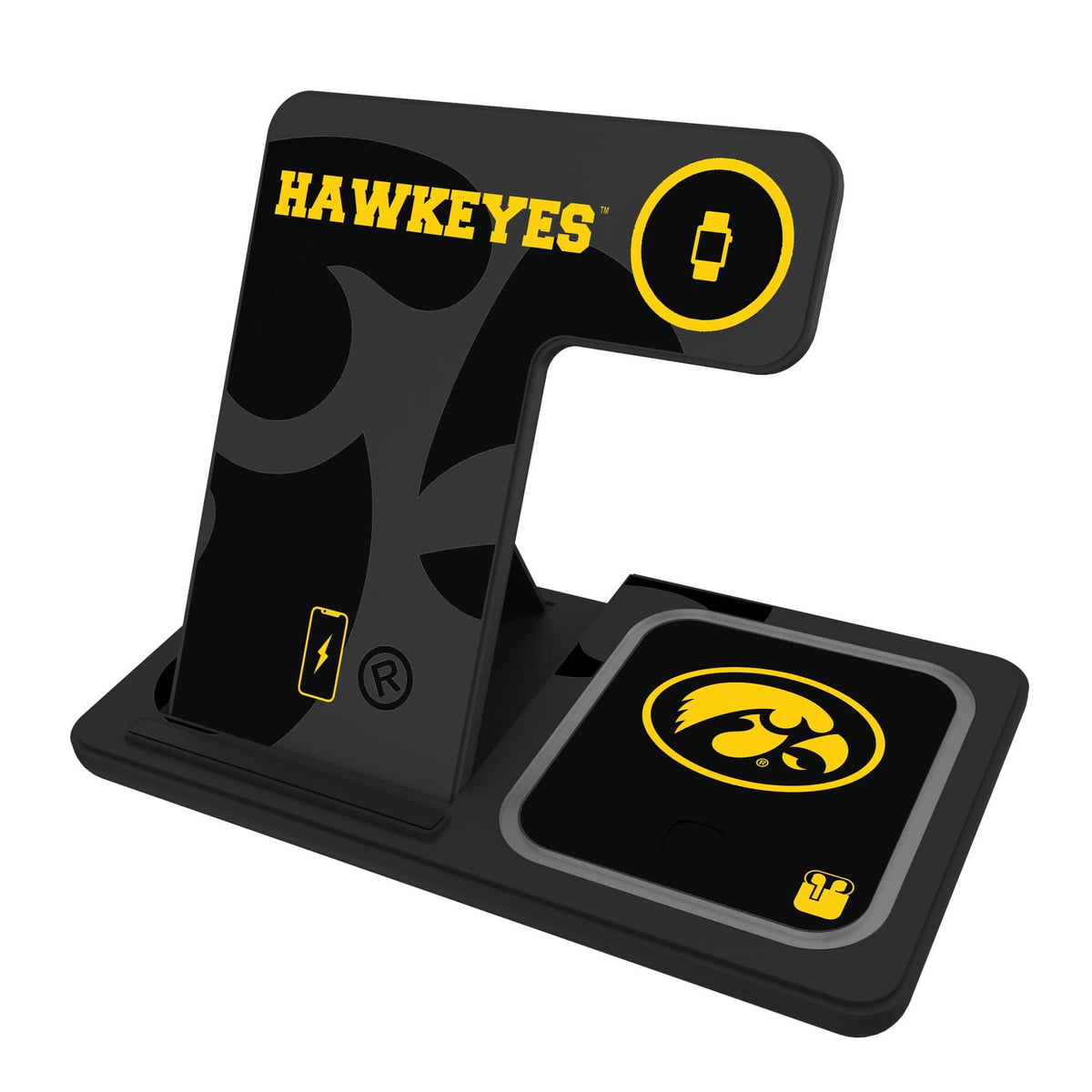 Keyscaper - Iowa Hawkeyes 3-In-1 Wireless Charger - Multicolor