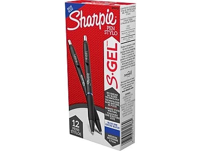 Sharpie - S-Gel Retractable Gel Pens, Medium Point, 0.7mm, Dozen - Blue Ink