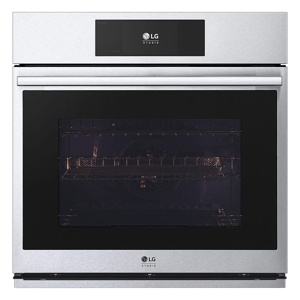 LG - STUDIO 30" 4.7 Cu. Ft. Built-In Single Electric True Convection Smart Wall Oven with Air Fry - Stainless Steel