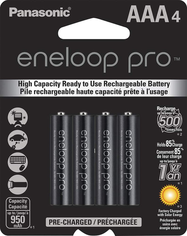Panasonic - eneloop pro Rechargeable AAA Batteries (4-pack)