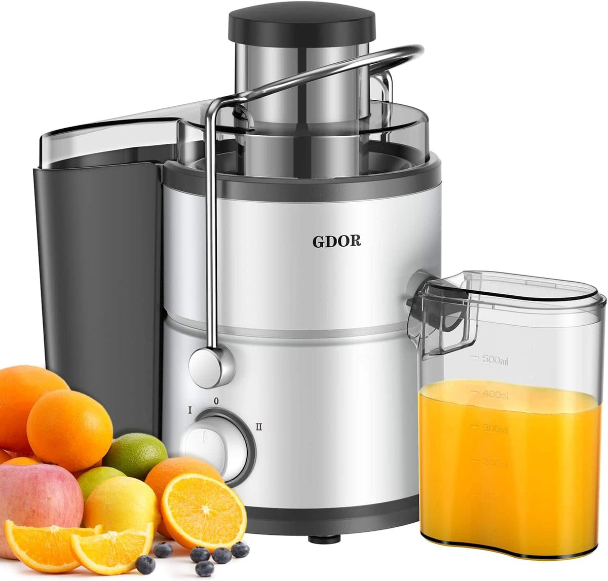 Shardor - 800W Juicer Machine - Silver