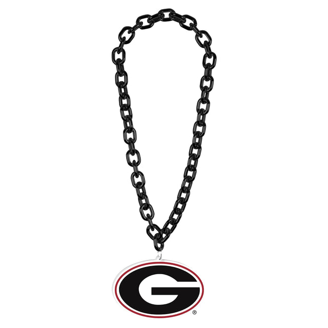 Front. WinCraft - Georgia Bulldogs Big Chain Logo Necklace - Multicolor.