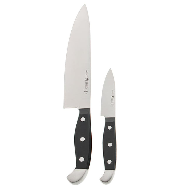 Angle. Henckels - Statement 2-pc Chef's Knife Set - Black.