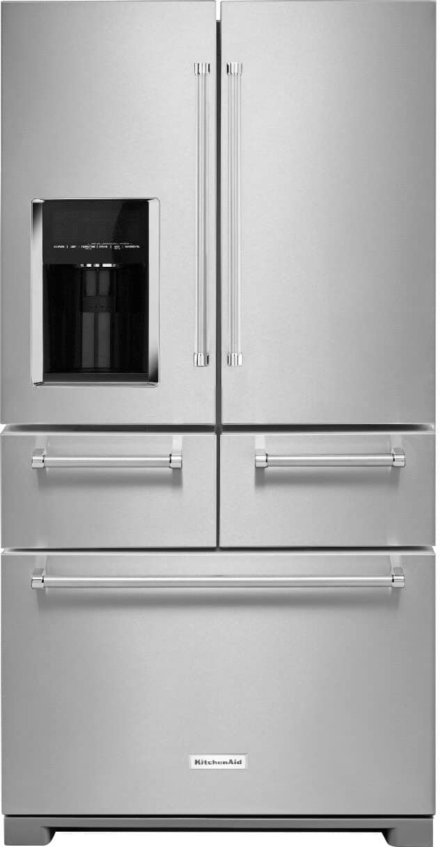 KitchenAid - 36 in. Wide 25.8 cu. ft. 5-Door French Door Refrigerator - Stainless Steel
