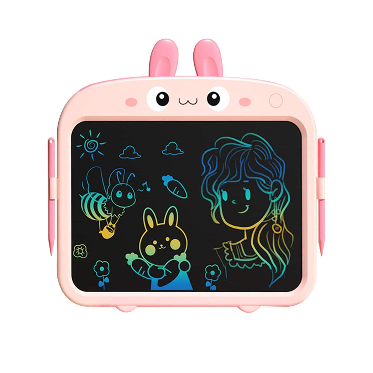 Sahara - Kids Colorful 13.5" LCD Writing Notepad – Cute Animal Design, Eye-Protected Screen, One-Click Erase & Anti-Erase Lock - Pink