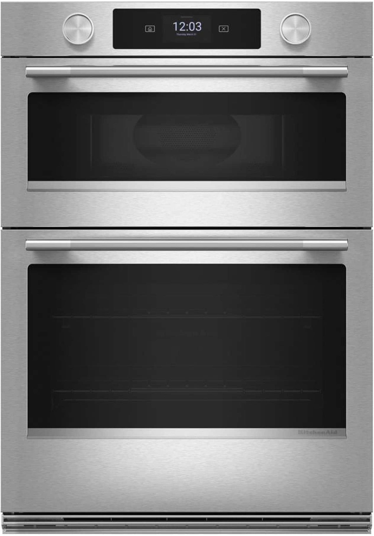 KitchenAid - 27 inch Smart Built-In Electric Double Wall Combination with Microwave and Assisted Cooking Modes - Stainless Steel
