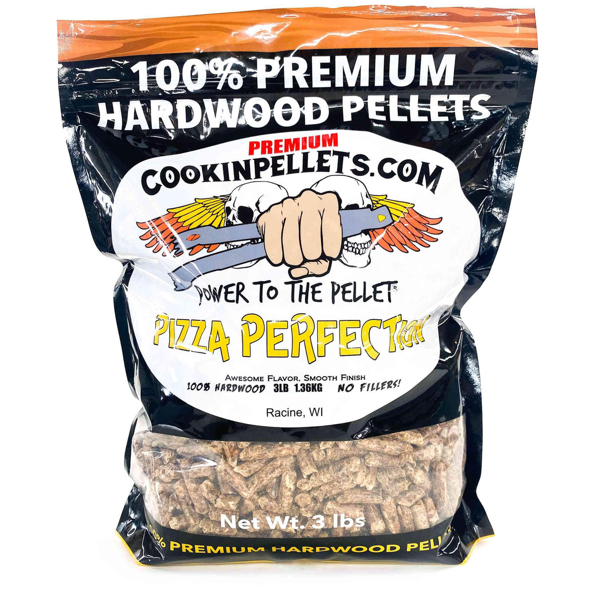 CookinPellets - Pizza Perfection Wood Pellets for Indoor & Outdoor Smoker, 3Lbs