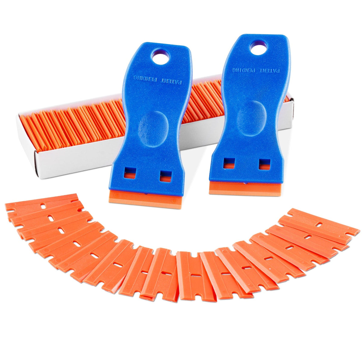 VEVOR - Plastic Razor Blade Scraper, 2PCS Scraper Tool, 120PCS Plastic Blades, Cleaning Scraper Remover for Stickers, Decals