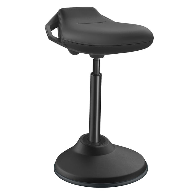 Front. Songmics Home - Ergonomic Wobble Stool, Height Adjustable Standing Desk Stool 23.6-33.3 Inches, Swivel Balance Chair with Non-Slip Base - Ink Black.