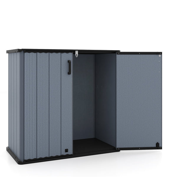 Costway - Outdoor Storage Shed, 23.5 Cu.ft All-Weather Storage Box with Floor, Lockable Door