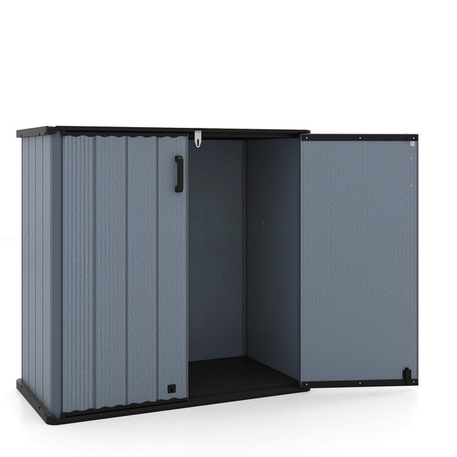 Front. Costway - Costway Outdoor Storage Shed, 23.5 Cu.ft All-Weather Storage Box with Floor, Lockable Door.