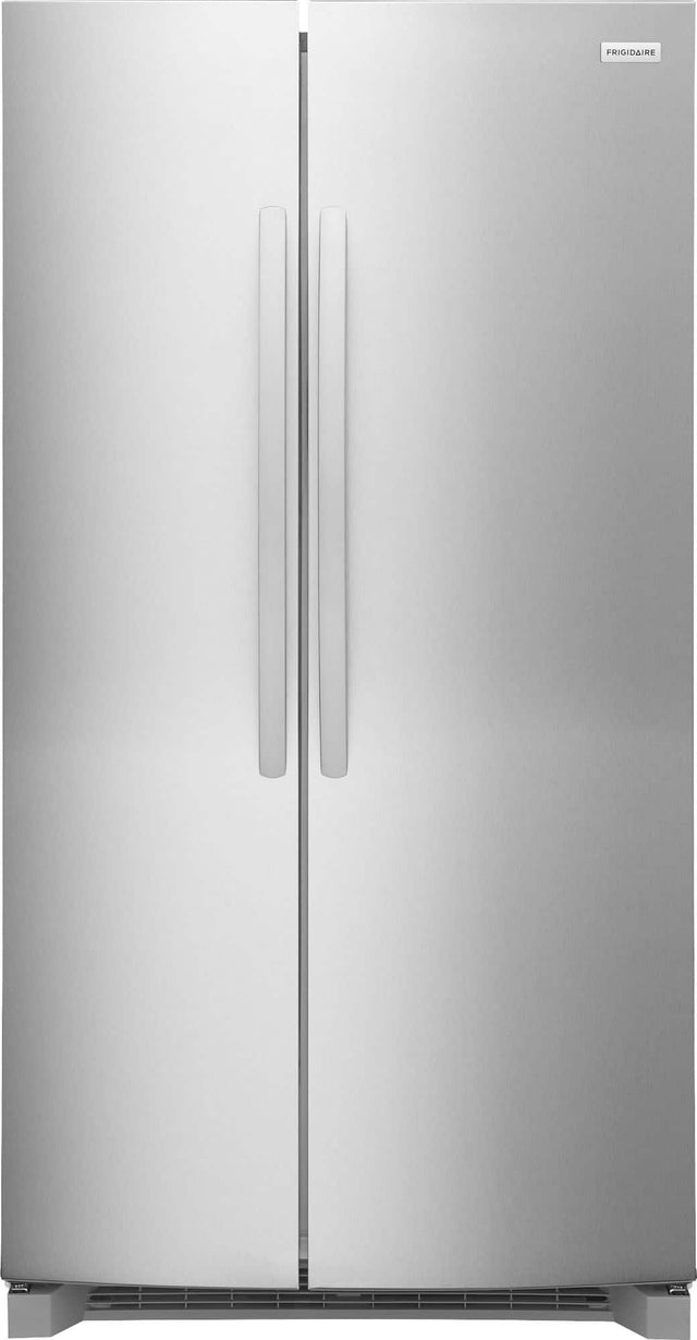 Front. Frigidaire - 36 in. Wide 26 Cu. Ft. Standard Depth Side-by-Side Refrigerator with CrispSeal Crispers - Smudge Proof Stainless Steel.
