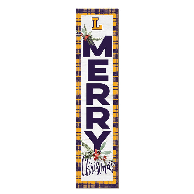 Front. Jardine - Lipscomb Bisons 12'' x 48'' Outdoor Merry Christmas Leaner - White.