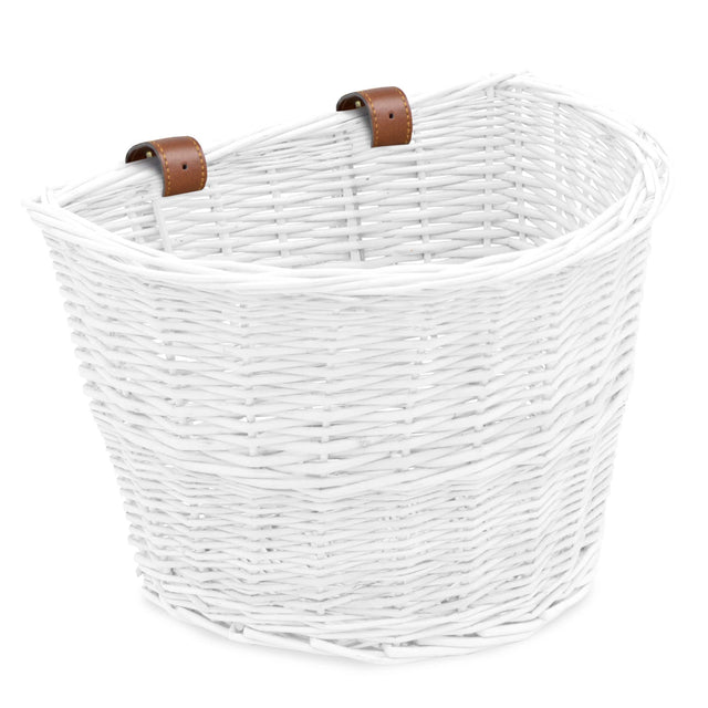 Front. ProSource - ProSource Nantucket Bike Basket - White.