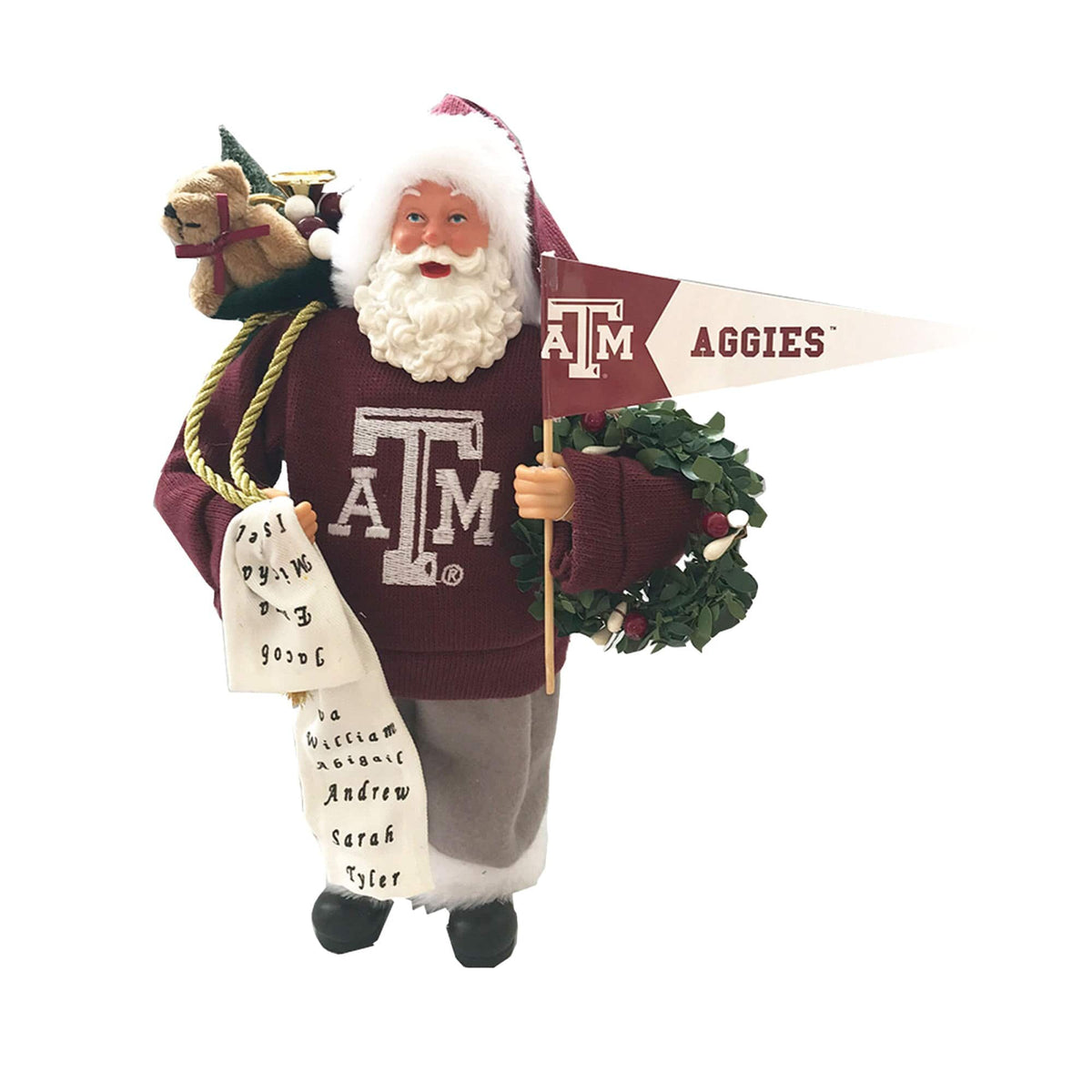 Santa's Workshop - Texas A&M Aggies 12" Proud Santa - Maroon