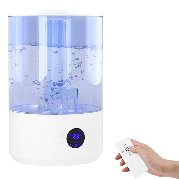 Topteng - 2.1Gal Large Capacity Cool Mist Humidifier with UV-C Sterilization,Ultra Quiet,Dual Mist Outlets & Remote for Large Room - White