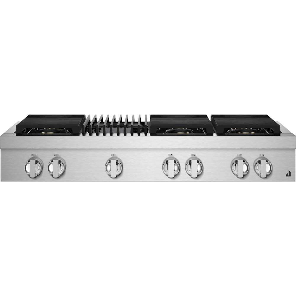 JennAir - 48 in. Wide 6 Burner NOIR Built-In Gas Cooktop with Grill - Stainless Steel