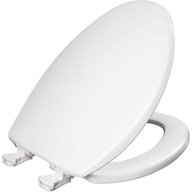 Front. BEMIS - Mayfair by Bemis Elongated White Plastic Toilet Seat - White.