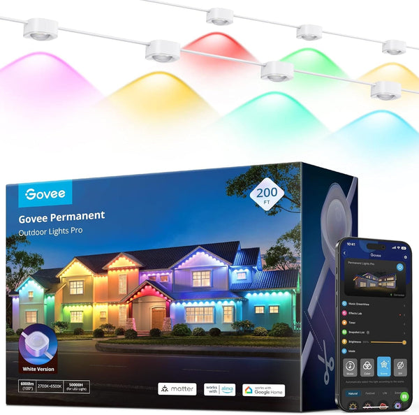 Govee - 200ft White Permanent Outdoor String Lights Pro
