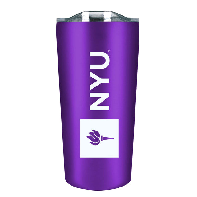 Front. The Fanatic Group - NYU Violets 18oz. Stainless Steel Soft Touch Tumbler - Multicolor.