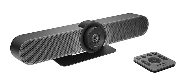 Front. Logitech - MeetUp 4K Ultra HD Video Conferencing Camera for Small Conference Rooms - Black.