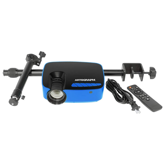 Front. Artograph - Artograph Smart HD Digital Art Projector, Wi Fi, Clamp Stand, Flare 100, Blue - Blue, Black.