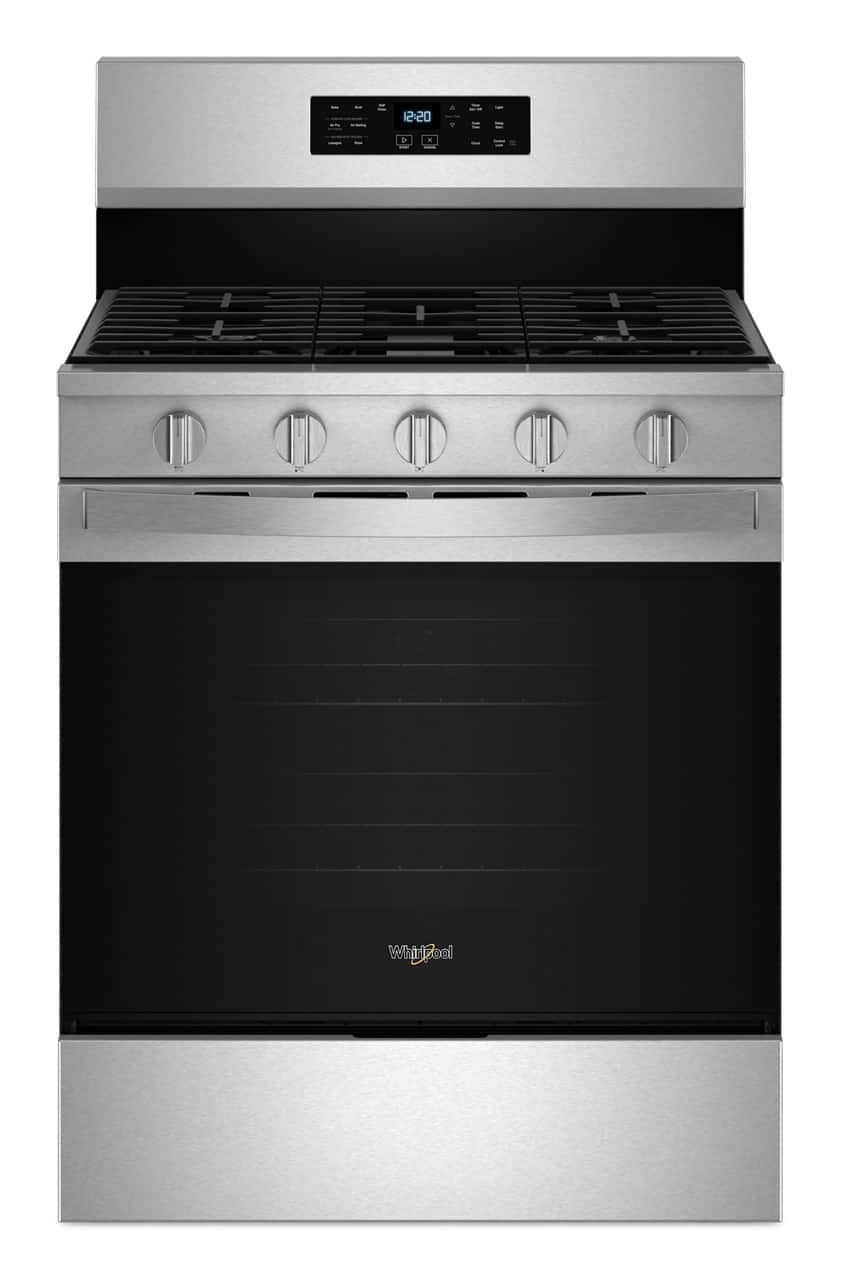 Whirlpool - 30 in. Wide 5 burners 5.0 cu. ft. Freestanding Single Gas Range with Air Fry and Air Baking - Stainless Steel