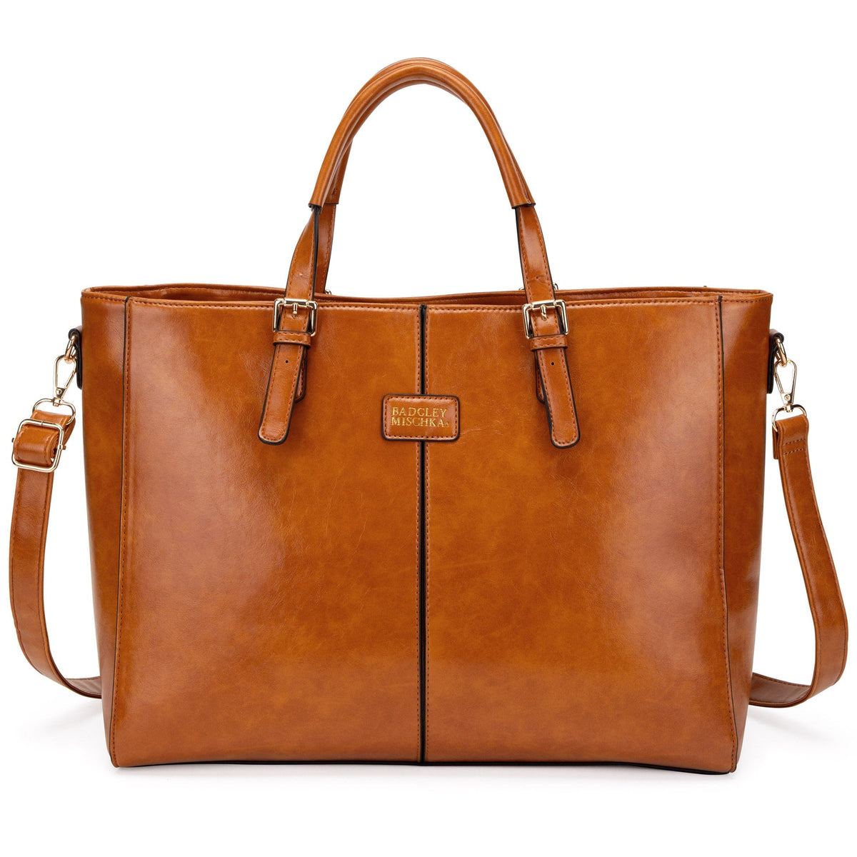 Badgley Mischka - Julia Vegan Leather Weekender Duffel Bag | Tan - Brown