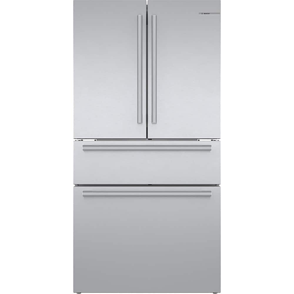 Bosch - 800 Series 36 in. Wide 21 Cu. Ft. 4-Door French Door Counter-Depth Smart Refrigerator with VitaFresh - Stainless Steel