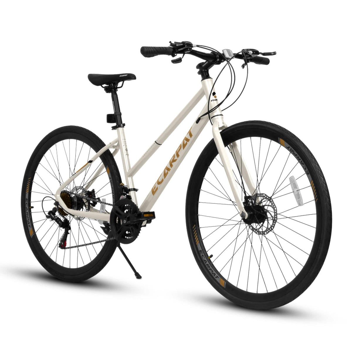 Anysun - 700Cx35 Road Bike - 21-Speed, Disc Brakes, Aluminum Alloy Wheels, Wide Tires for Urban Commuting - White